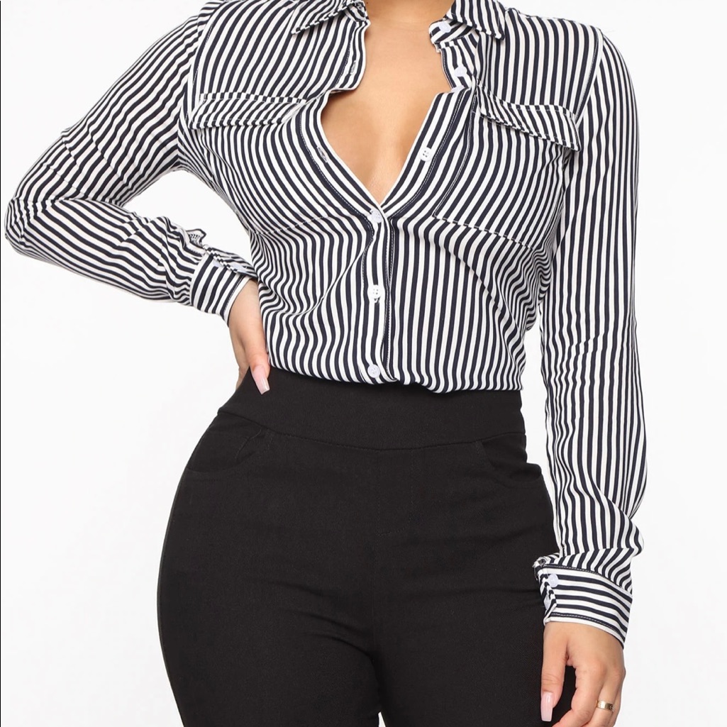 Nwt Striped Button Down